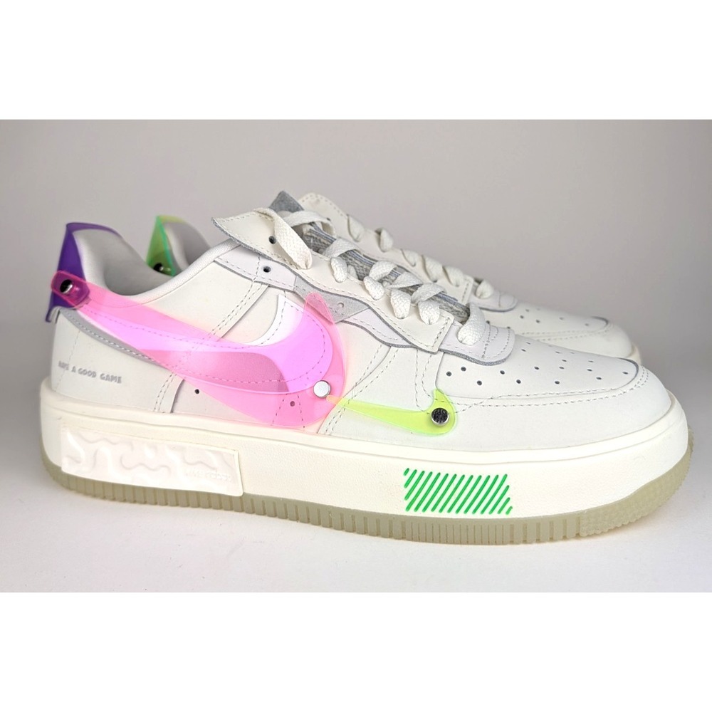 Nike Air Force 1 Womens Sz 9.5 Fontanka Have A Good Game White Shoes DO2332-111